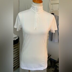 AriatTEK Short Sleeve Show Shirt | White | Stock Tie Loop | M (Unmarked)